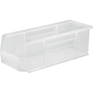 Clear-View Ultra Stack & Hang Bin - Clear, 50 lbs., 5-1/2", 14-3/4", 5", FDA approved polypropylene, 4 3/8", 14 1/16", 4 3/4"