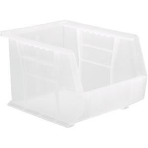 Clear-View Ultra Stack & Hang Bin - Clear, 50 lbs., 8-1/4", 10-3/4", 7", FDA approved polypropylene, 6 9/16", 10", 6 3/4"