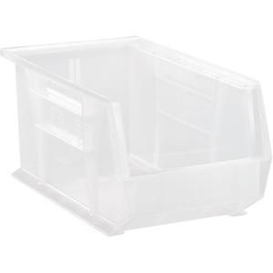 Clear-View Ultra Stack & Hang Bin - Clear, 60 lbs., 8-1/4", 14-3/4", 7", FDA approved polypropylene, 6 9/16", 14", 6 3/4"