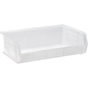 Clear-View Ultra Stack & Hang Bin - Clear, 60 lbs., 16-1/2", 10-7/8", 5", FDA approved polypropylene, 15", 10 1/4", 4 3/4"