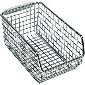 Wire Mesh Stack & Hang Bins - Wire mesh, Nickel-chrome, 100 lbs. Hang/175 lbs. Stack, 4 1/4"