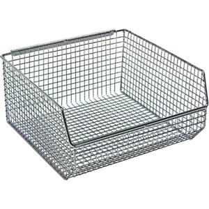 Wire Mesh Stack & Hang Bins - Wire mesh, Nickel-chrome, 100 lbs. Hang/175 lbs. Stack, 11"