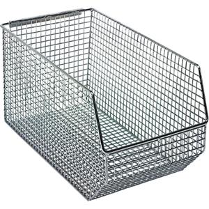 Wire Mesh Stack & Hang Bins - Wire mesh, Nickel-chrome, 100 lbs. Hang/175 lbs. Stack, 8"
