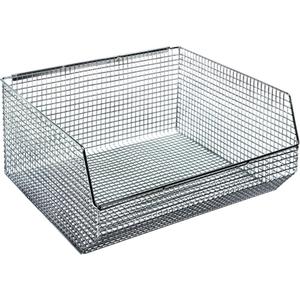 Wire Mesh Stack & Hang Bins - Wire mesh, Nickel-chrome, 100 lbs. Hang/175 lbs. Stack, 16 1/4"