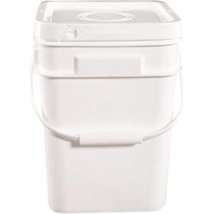 Square Pail - Plastic, 4 gal., White, 15 Litres