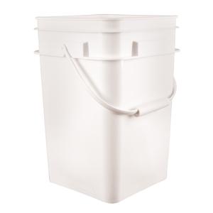 Square Pail - Plastic, 4.25 gal., White, 16 Litres