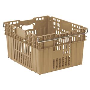 Agricultural Plastic Stack-N-Nest Container - Beige, 13.4", 20", 24", 21.3" L x 17.9" W, 22.4" L x 19" W, 20.7" L x 17.3" W, Plastic