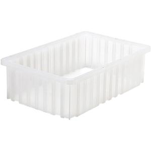 Divider Box® Container - Grey, Plastic, 5", 16.5", 10.875", 9-1/4" W x 14-7/8"D x 2" H, 1.71 Cu. Ft.