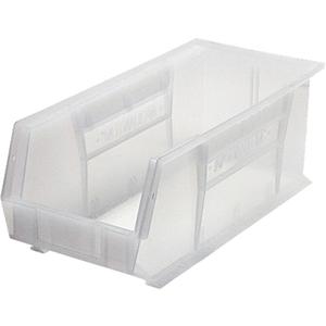 Ultra Stack & Hang Bin - Clear, 60 lbs., 8-1/4", 18", 7", 6-9/16", 17-1/8", 6-3/4"