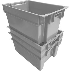 Stack & Nest Container - Grey, 100 lbs., 16", 24", 12"
