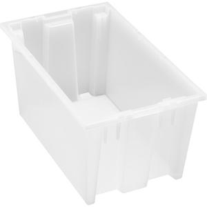 Heavy-Duty Stack & Nest Tote - Clear, 9", 11", 18", 15-1/8" x 9-1/8" x 8-7/8", 6
