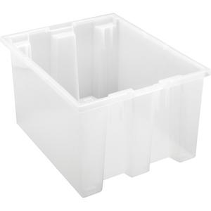 Heavy-Duty Stack & Nest Tote - Clear, 10", 15.5", 19.5", 16" x 13-1/4" x 9-7/8", 6