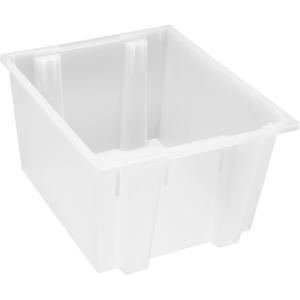 Heavy-Duty Stack & Nest Tote - Clear, 13", 19.5", 23.5", 19-1/2" x 16-7/8" x 12-7/8", 3