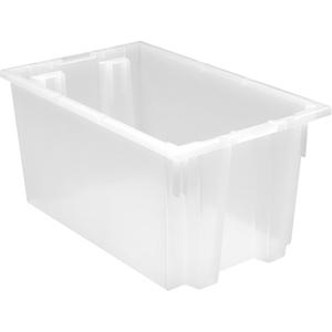 Heavy-Duty Stack & Nest Tote - Clear, 12", 19.5", 23.5", 19-5/8" x 13" x 11-7/8", 3