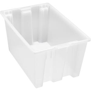 Heavy-Duty Stack & Nest Tote - Clear, 15", 19.5", 29.5", 25-1/8" x 16-5/8" x 14-7/8", 3