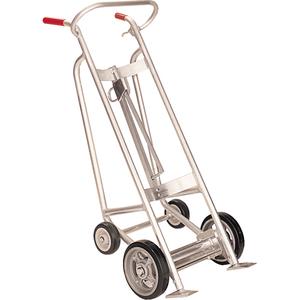 Drum Truck with Hand Brake - 25 - 55 US Gal. (20 - 45 Imperial Gal.), Aluminum, Rubber, Steel, Plastic, Fibre, 1000 lbs.