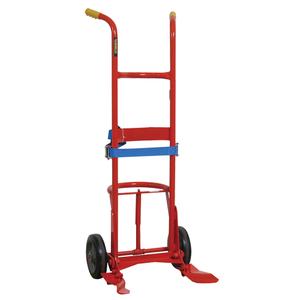 Overpack Hand Truck - 55 US gal. ( 45 Imperial Gal.), Steel, Mold-on Rubber, Plastic, 1000 lbs., 24", 59.75", 24"