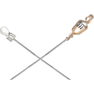 Light-Duty Bonding & Grounding Wire Assemblies - Alligator Clip & 1/4" Terminal Connectors - 120", Stainless Steel