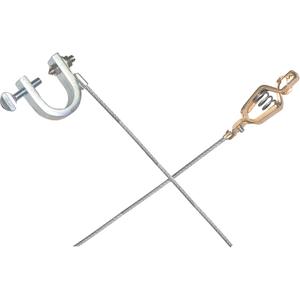 Light-Duty Bonding & Grounding Wire Assemblies - Alligator Clip & Small C-Clamps - 36", Stainless Steel