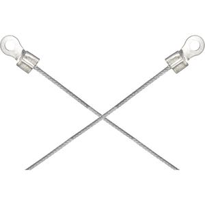 Light-Duty Bonding & Grounding Wire Assemblies - Two 1/4" Terminal Connectors - 120", Stainless Steel