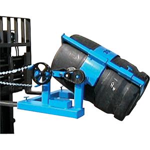 Fork Mounted Drum Lifter - 55 US gal. (45 Imperial Gal.), Steel, 1500 lbs./680 kg., Geared Tilt