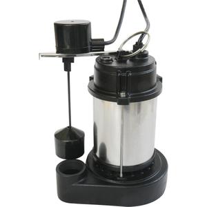 Stainless Steel Housing-Cast Iron Base Sump Pump - 1/3 HP, 1/2 HP, 3630 GPH, 115 V, 4.5 A