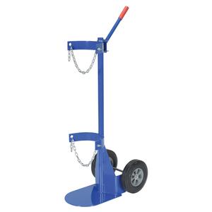 Gas Cylinder Cart - Steel, 15-3/8", 54", 25", 500 lbs., Rubber, 12" W x 15-1/2" L
