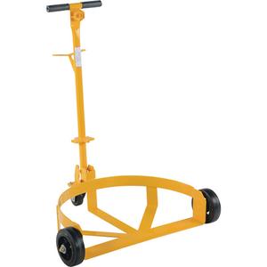 Lo-Profile Drum Caddy - 30 - 55 US Gal. (25 - 45.8 Imperial Gal.), Steel, Mold-on Rubber, Steel, Yellow, 1000 lbs., 6", 3"