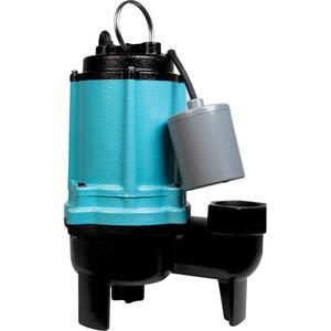 10SC Series Sewage Pump - 1/2 HP, 120 GPM, 115 V, 11 A, 2", Integral Snap-Action Float, 11" - 14", 6" - 9", 20'
