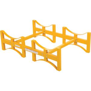 Steel Stackable Drum Rack - 2, 1600 lbs., 12-3/4", 45-1/2", 29-7/8", 55-Gallon Drums, 1/4", Yellow