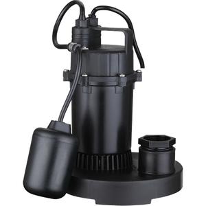 Thermoplastic Submersible Sump Pump - 1/3 HP, 2560 GPH, 115 V, 4.6 A, 1 year, 10', 16.5", Framework Oil Seal