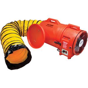 Blower with Canister & Ducting - Axial, 1, 1842 CFM, AC, Non-Explosion Proof, Plastic, 12", UL, CSA, CE, 115V-230V, 50/60 Hz, 13'