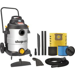 SVX2 Shop Vacuum - Wet-Dry, Stainless Steel, 12 US Gal. (45.4 Litres), 6.5 HP, 1-Stage, 105 CFM, 72", 325 W, 120 V 60 Hz 12 Amps, 20'