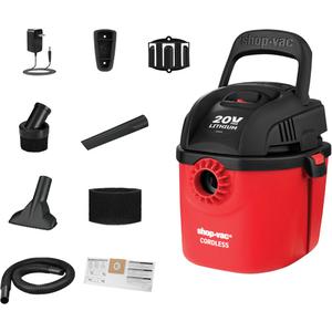 Cordless Wet/Dry Vacuum - 20 V, 1 gal., Lithium-Ion, 4', 15 min., 3 hrs., 200 W