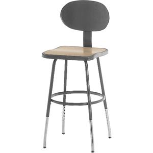 500 Series Stool - Grey, Steel/Masonite, 250 lbs., 18" - 26", 14", 15-1/2", Adjustable, Stationary, Steel