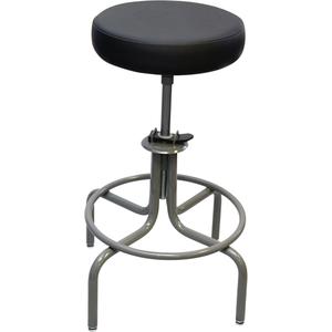 600 Series Stool - Black, Vinyl, 250 lbs., 25" - 31", 14", 14", Adjustable, Stationary, Grey