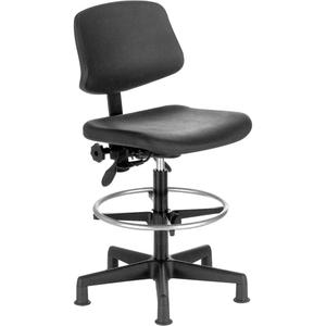 Heavy-Duty Stool - Black, Polyurethane, 250 lbs., 23" - 33", 20", 18", Adjustable, Mobile, Polyurethane