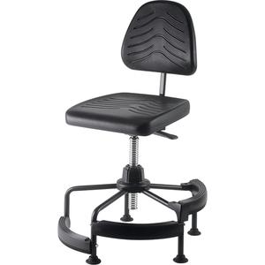 Industrial Stool - Black, Polyurethane, 250 lbs., 38" - 45", 26", 26", Adjustable, Stationary, 18-1/2" x 17", Polyurethane Foam, 15-3/4" x 9", 3