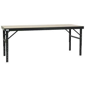 Adjustable Height Worktable - 84", 28", 28" - 42", Wood