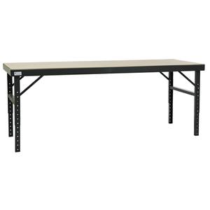 Adjustable Height Worktable - 96", 34", 28" - 42", Wood