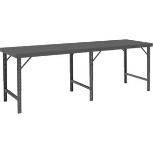 Adjustable Folding Leg Workbench - 120", 36-1/4", 26-5/16" - 42-5/16", Steel, 2000 lbs.