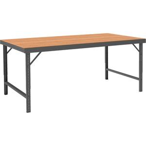 Adjustable Folding Leg Workbench - 96", 30-1/4", 26-9/16" - 42-5/16", Wood, 2000 lbs.