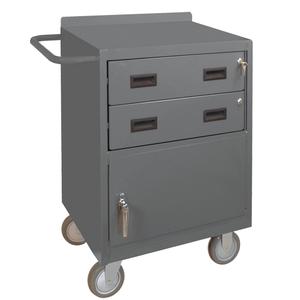 Mobile Workbench Cabinet - Steel, Drawers & Cabinet, 24" W x 18" D x 38-3/8" H, 24" W x 18" D x 10-1/2" H, 20-7/16" W x 14-11/16" D x 5-7/8" H