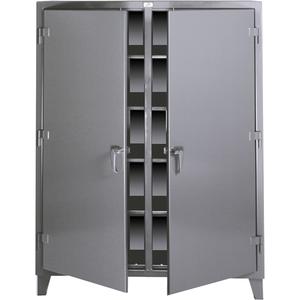 Double Shift Storage Cabinets - 72", 48", 24", 8, Dark Grey, Steel, 1275 lbs., Welded (Assembled), 4, 642, 78", 99 Years
