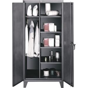 Wardrobe/Storage Cabinets - 72", 36", 24", 5, Grey, Steel, 1100 lbs., Welded (Assembled), 501, 4, 99 Years