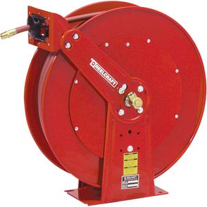 Hose Reels - Air/Water, Single Hose, 1/2", 100', 1/2" NPTM, 300 psi, 25.375", 24", 10.5", 1/2" NPTF, Spring, 95