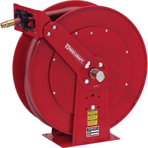 Hose Reels - Air/Water, Single Hose, 1", 50', 1" NPTM, 250 PSI, 25.375", 24", 15.75", 1" NPTF, Spring, 103
