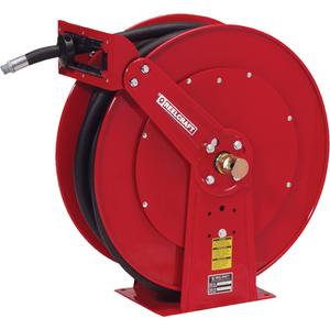 Hose Reels - Fuels, Single Hose, 3/4", 50', 3/4" NPTM, 250 PSI, 25.375", 24", 10.5", 3/4" NPTF, Spring, 3/4", 3/4", 89