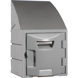 Locker - 1, 1, 15", 25", 10", 11", 12", Grey, Plastic, Slope, Unfinished, Assembled, Non-Perforated, 12" H locker (Sloped top), Grey, No, No