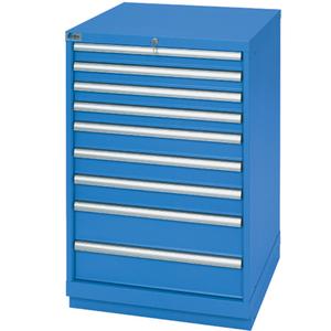 Drawer Cabinets - 41-3/4", 28-1/4", 28-1/2", 9, Bright blue, Steel, 154, Other colours available upon request